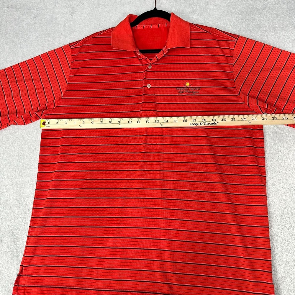 Jack Nicklaus Polo Shirt Mens XL Red Black Stripes Short Sleeve Golf Logo - Picture 7 of 11